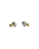 Nugget Silver and Gold Stud Earrings Earrings Pruden and Smith   