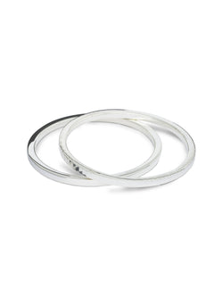 Square Section Solid Silver Bangle (4mm Polished) Bangle Pruden and Smith   