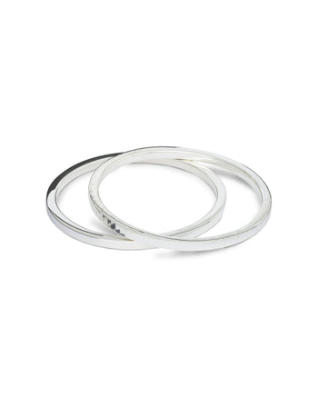 Square Section Solid Silver Bangle (4mm Polished) Bangle Pruden and Smith   