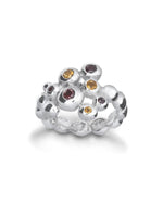 Nugget Gemstone Cluster Silver Ring Ring Pruden and Smith   