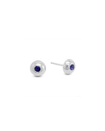 Pebble Tanzanite and Silver Stud Earrings Earrings Pruden and Smith   