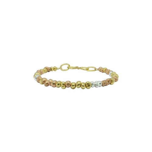 Nugget Three Colour Gold Bracelet Bracelet Pruden and Smith   