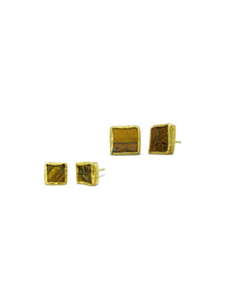 Tiger's Eye Square Stud Earrings Earrings Pruden and Smith   