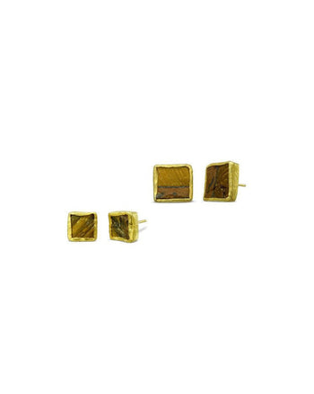 Tiger's Eye Square Stud Earrings Earrings Pruden and Smith   