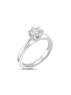 Tulip Claw Set Diamond Platinum Engagement Ring Ring Pruden and Smith   