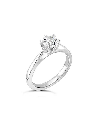 Tulip Claw Set Diamond Platinum Engagement Ring Ring Pruden and Smith   