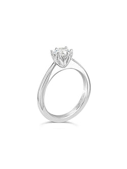 Tulip Claw Set Diamond Platinum Engagement Ring Ring Pruden and Smith   