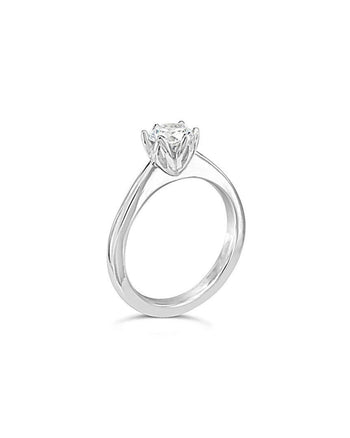 Tulip Claw Set Diamond Platinum Engagement Ring Ring Pruden and Smith   