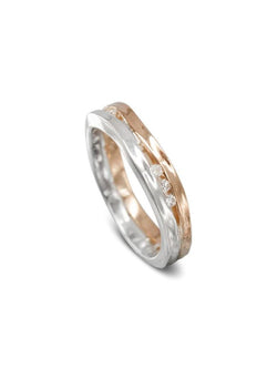 Trap Rose Gold Diamond Eternity Ring Ring Pruden and Smith 9ct Rose Gold and 9ct White Gold  