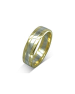 Trap Mixed Metal Gold Flat Wedding Band (6mm) Ring Pruden and Smith   