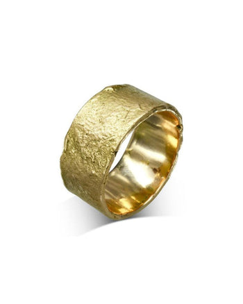 Wide Reticulated Wedding Band Ring Pruden and Smith 18ct Yellow Gold  