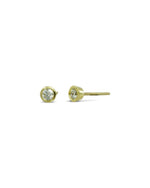 Round Gold Diamond Stud Earrings Earrings Pruden and Smith   