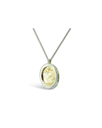 Chunky Coin Solid 9ct White Gold Pendant Pendant Pruden and Smith   