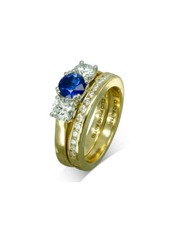 Sapphire and Diamond Hinged Engagement Ring Ring Pruden and Smith   