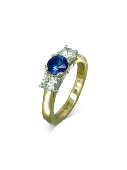 Sapphire and Diamond Hinged Engagement Ring Ring Pruden and Smith   