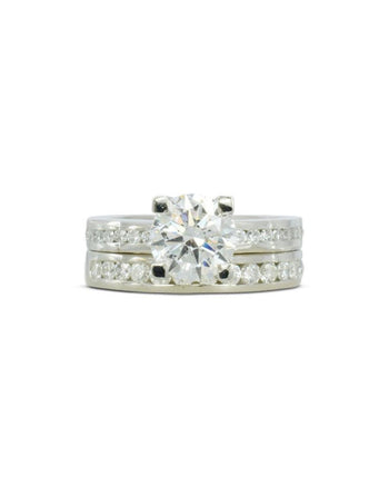 Channel Set Diamond Engagement and Wedding Ring Ring Pruden and Smith   