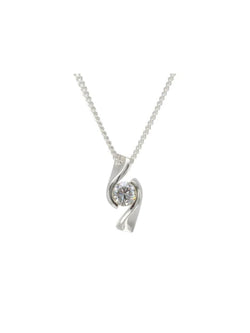 Flat Twist 9ct White Gold Diamond Pendant Pendant Pruden and Smith Default Title  