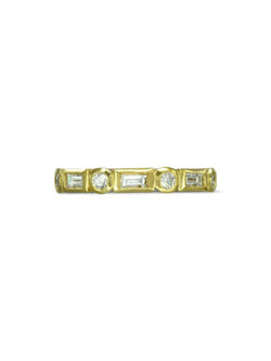 Alternating Baguette and Round Diamond Half Eternity Ring Ring Pruden and Smith   