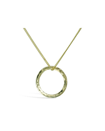 Hammered Solid 9ct Gold Ring Pendant Pendant Pruden and Smith   