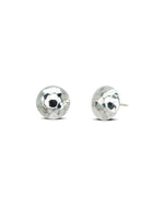 Hammered Silver Stud Earrings Earrings Pruden and Smith 12mm  