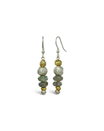 Nugget Faceted Gemstone Dangly Earrings Earrings Pruden and Smith   
