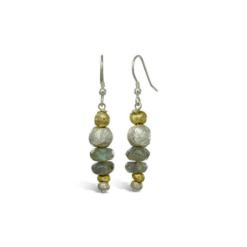 Nugget Faceted Gemstone Dangly Earrings Earrings Pruden and Smith   