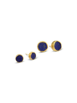 Lapis Lazuli Round Stud Earrings (8mm) Earrings Pruden and Smith   