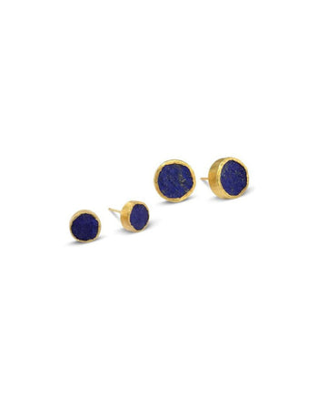 Lapis Lazuli Round Stud Earrings (8mm) Earrings Pruden and Smith   