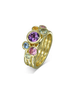 Multi-Coloured Round Sapphire Stacking Ring Set Ring Pruden and Smith   