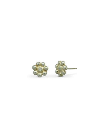 Nugget 9ct Gold Diamond Stud Earrings Earrings Pruden and Smith   