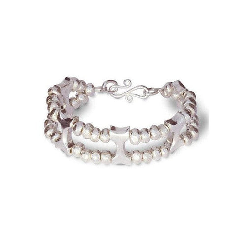 Nugget and Bone Silver Bracelet Bracelet Pruden and Smith   