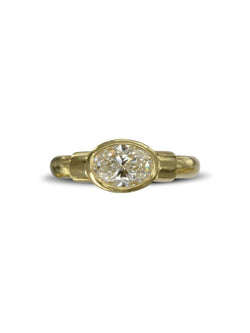 Shoulder 18ct Yellow Gold Oval Diamond Engagement Ring (1ct) Ring Pruden and Smith   