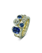 Sapphire and Diamond Stacking Ring Set Ring Pruden and Smith   