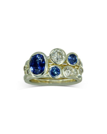 Sapphire and Diamond Stacking Ring Set Ring Pruden and Smith   