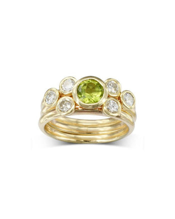 Peridot 9ct Yellow Gold Stacking Ring Set Ring Pruden and Smith   