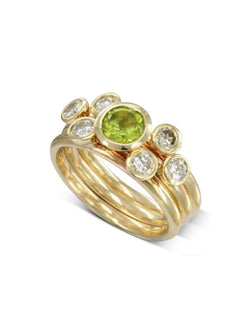 Peridot 9ct Yellow Gold Stacking Ring Set Ring Pruden and Smith Default Title  