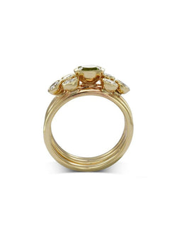 Peridot 9ct Yellow Gold Stacking Ring Set Ring Pruden and Smith   