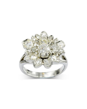 Vintage Flower Diamond Dress Ring Ring Pruden and Smith   