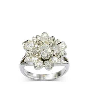 Vintage Flower Diamond Dress Ring Ring Pruden and Smith   