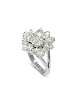 Vintage Flower Diamond Dress Ring Ring Pruden and Smith   