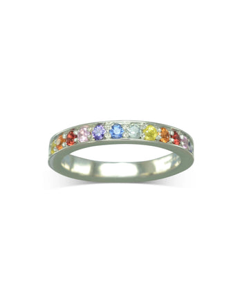 Rainbow Sapphire Eternity Ring Ring Pruden and Smith 3mm  