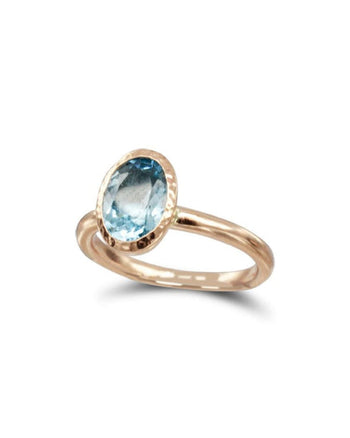 Rose Gold Aquamarine Ring Ring Pruden and Smith   