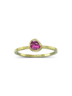 Rough Cut Ruby Stacking Ring Ring Pruden and Smith 18ct Yellow Gold  