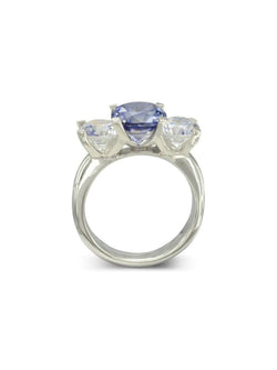 Claw Set Sapphire and Diamond Platinum Trilogy Ring Ring Pruden and Smith   