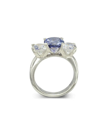 Claw Set Sapphire and Diamond Platinum Trilogy Ring Ring Pruden and Smith   