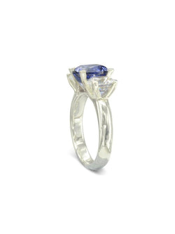 Claw Set Sapphire and Diamond Platinum Trilogy Ring Ring Pruden and Smith   