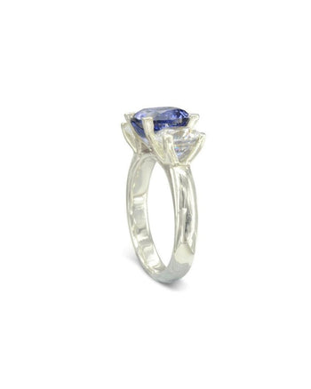 Claw Set Sapphire and Diamond Platinum Trilogy Ring Ring Pruden and Smith   