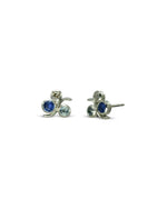 Water Bubbles Sapphire Diamond Stud Earrings Earrings Pruden and Smith   