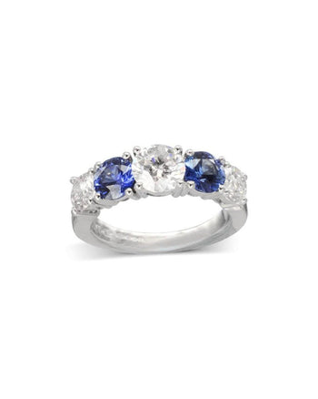 Sapphire and Diamond Platinum Dress Ring Ring Pruden and Smith   