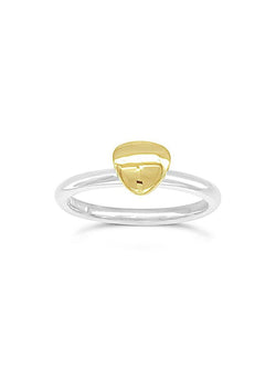 Pebble Silver and Yellow Gold Stacking Ring Ring Pruden and Smith Trillion  